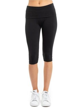 HARD TAIL FOREVER 'Roll Down Knee Leggings' in Black